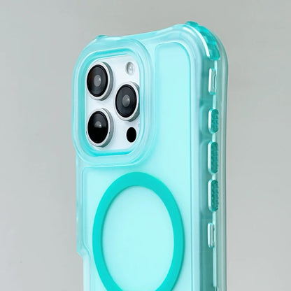 Frosted 3-in-1 MagSafe Phone Case for iPhone 16 17pro max 15 Pro 14 13 12 11 Magnetic Wireless Charging Hard PC Shockproof Cover