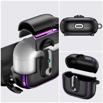 Armor Lock Earphone Cover For AirPods 4 Pro2 3 2 1 Case TPU PC Shockproof Headphone Coque For AirPods Pro 2 2nd 4th Gen Cases