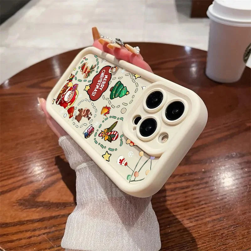 Case For Google Pixel 9 8 7 8A 7A Pro XL 9Pro 7Pro 8Pro 9ProXL Silicone Ins Cartoon Christmas New Year Gift New Design Hot Cover