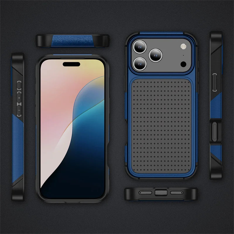 Military Grade Anti-Fall Phone Case For iPhone 17 16 15 14 13 12 11 Pro Max 7 8 Plus X XR XS Max 17Air Shockproof Armor PC Cover