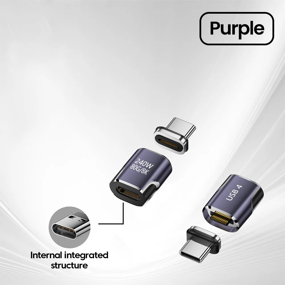 PD 240W Type C to Type C Magnetic Adapter USB 4 Full-Featured 80Gbps 8K@60Hz Fast Charging USB-C Magnet Converter For iPhone 15