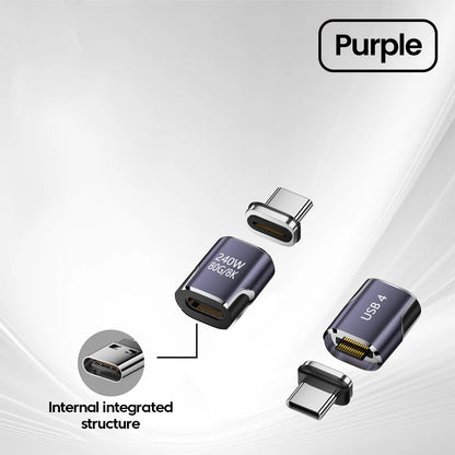 PD 240W Type C to Type C Magnetic Adapter USB 4 Full-Featured 80Gbps 8K@60Hz Fast Charging USB-C Magnet Converter For iPhone 15