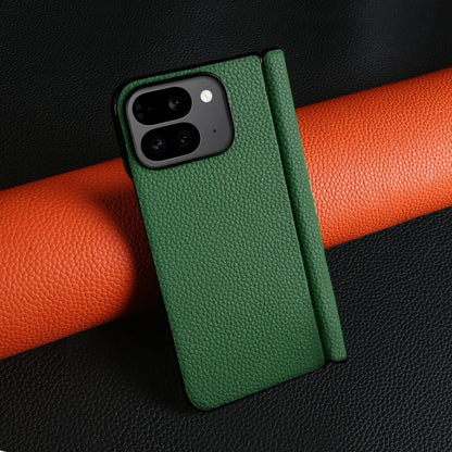 For Google Pixel 9 Pro Fold Case Genuine Leather Cover Pixel 10Pro Fold Capa Protective Etui Back Coque Carcasa without front