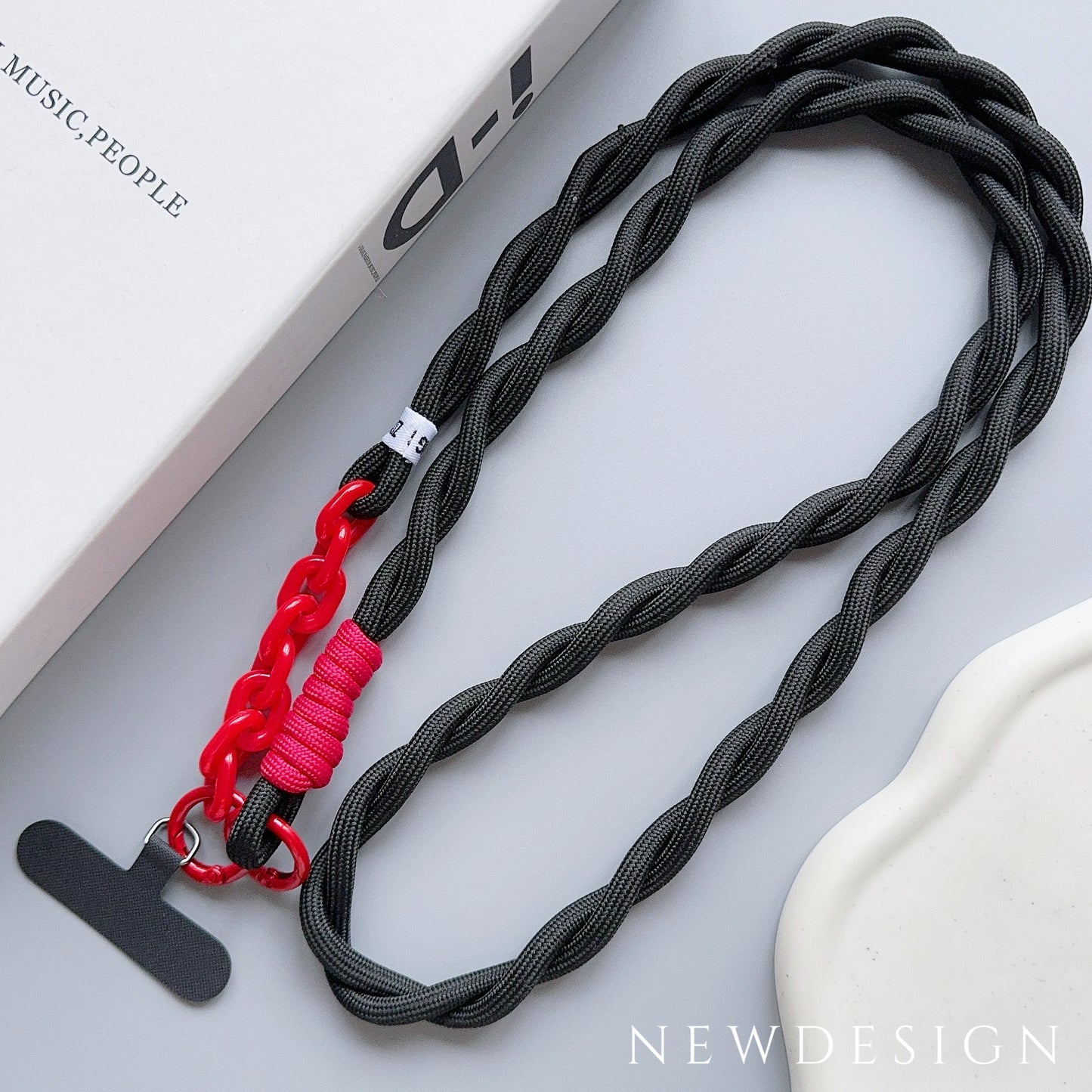 Cute and Durable Acrylic Crossbody Phone Lanyard with Diameter Adjustable Outdoor Universal Case, Anti-Lost Neck Cord, Wrist Strap, and Card Holder for Keys and ID