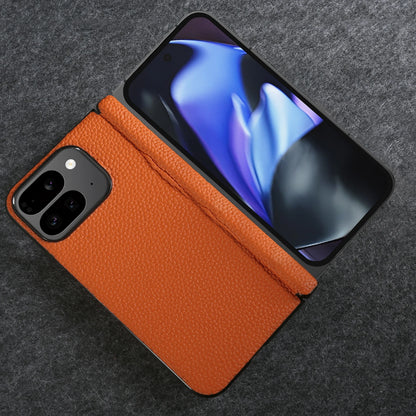 For Google Pixel 9 Pro Fold Case Genuine Leather Cover Pixel 10Pro Fold Capa Protective Etui Back Coque Carcasa without front