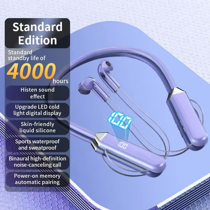 New Sport Neckband Earphone Wireless Headphone audífonos bluetooth inalámbrico Gaming LED Display ear buds for xiaomi huawei