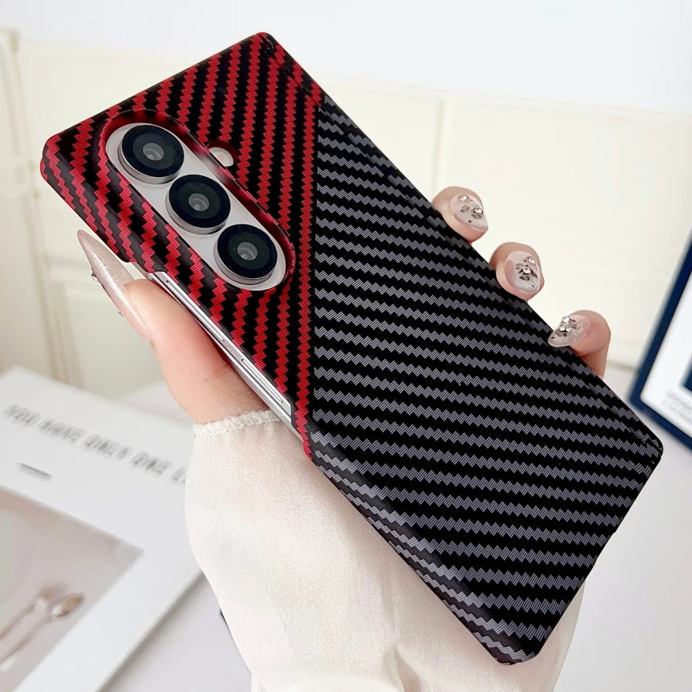 Luxury For Magsafe Magnetic Carbon Fiber Hinge Case For Samsung Galaxy Z Fold 7 6 5 Ultra Thin PC Protection Cover For ZFold7