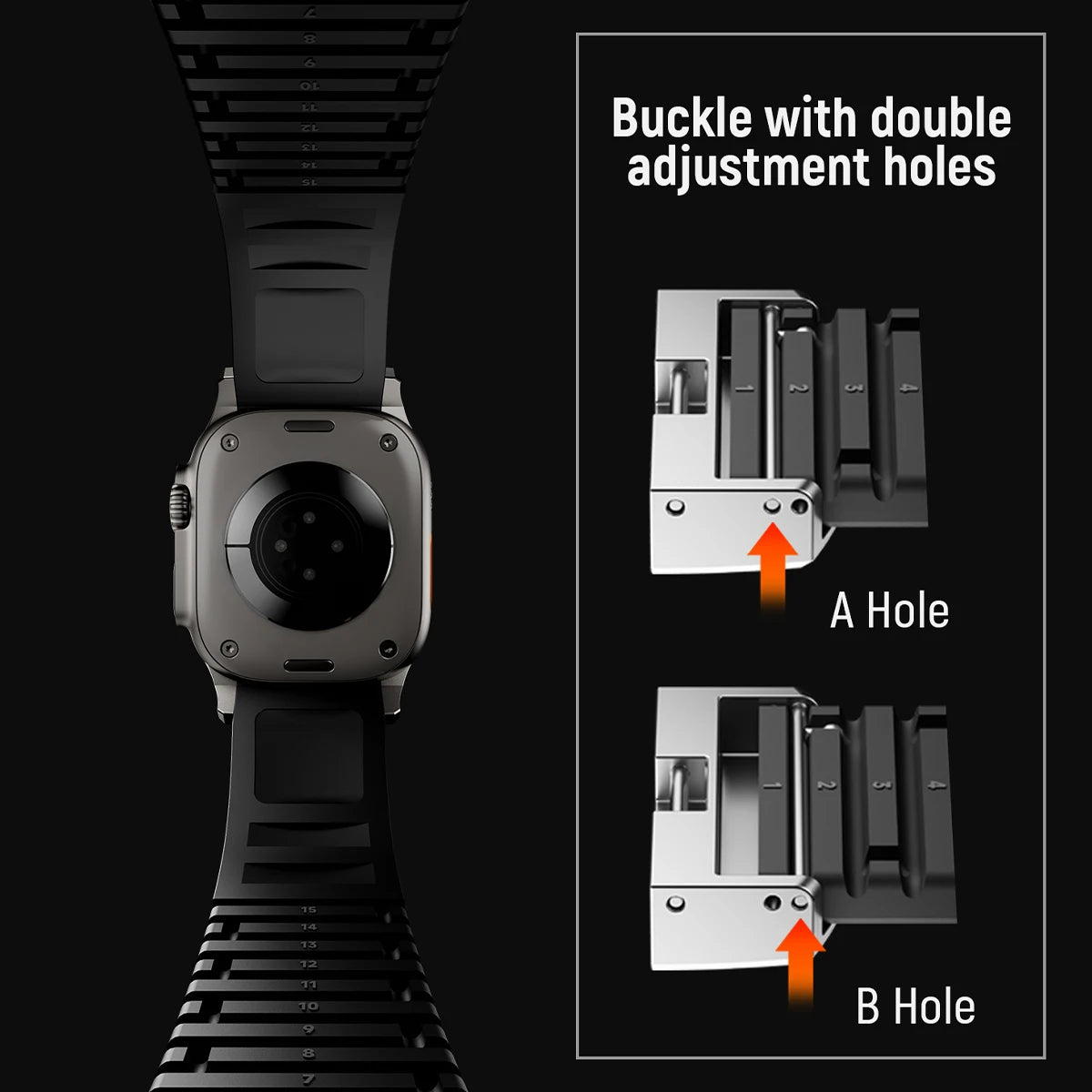 Silicone Band for Apple Watch 46mm 45 44mm 42 Sports Strap for Iwatch Ultra 2 49mm for Series 10 9 8 7 Se 6 5 Se Luxury Bracelet