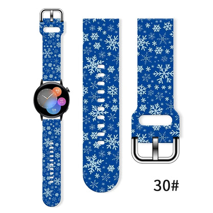 20mm Christmas Series 5 Strap for Samsung Galaxy Watch 7/6/5 40mm 44mm Band Replaceable Bracelet for Xiaomi Huawei Amazfit Watch