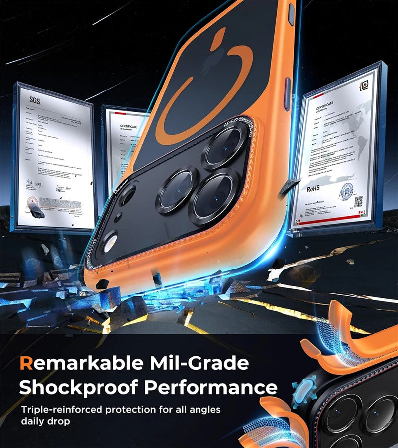 Camera Lens Protector Magnetic Case for Magsafe IPhone 17 Air 16 15 14 13 Pro Max Plus 17Pro 17Air 16Pro Mac Safe Phone Cover