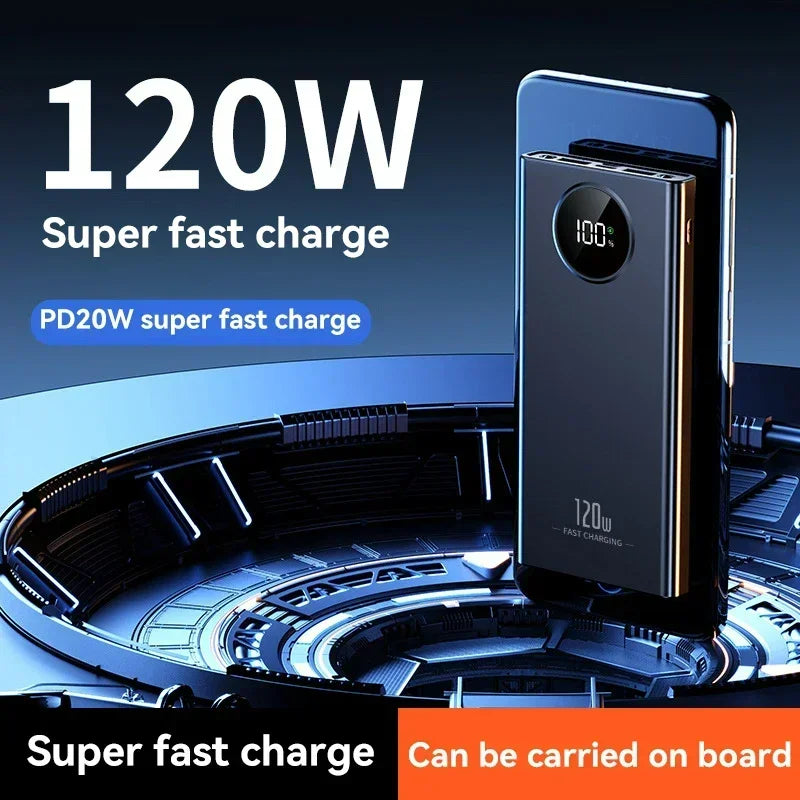 120W Power BankSuper Fast Charging 80000mah Ultralarge Capacity For Mobile Power External Battery For Iphone Xiaomi Samsung