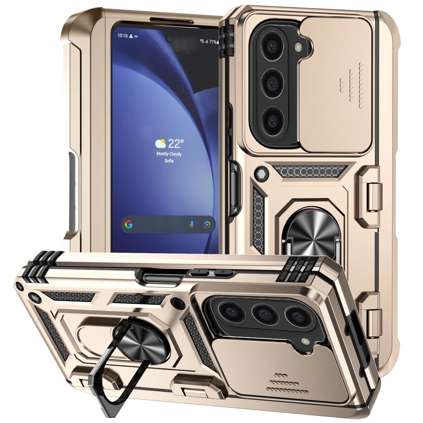 For Samsung Galaxy Z Fold 6 5 4 Phone Cases with Slide Lens Protective Cover Shockproof Camera Protector Case for Z Fold 6 5 4