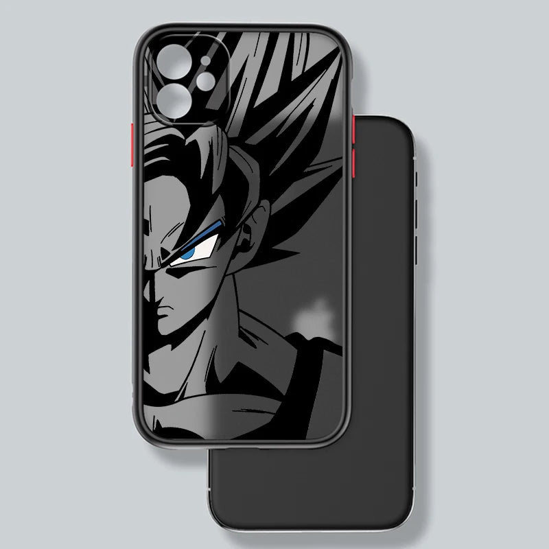 Luxury D-Dragon Ball Goku Frosted Translucent For Apple iPhone 15 14 13 12 11 XS XR X 8 7 SE Pro Max Plus Mini Funda Phone Case