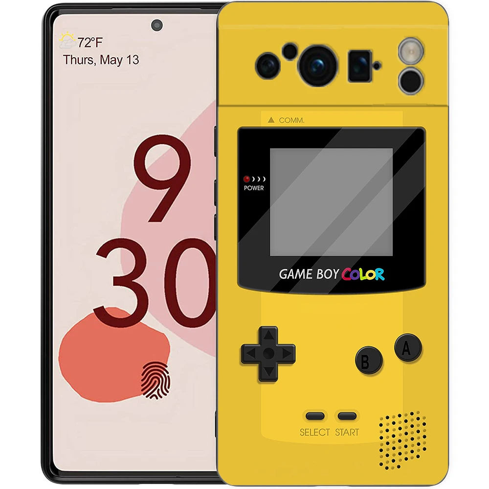 Phone Case For Google Pixel 8 7 6 Pro 8A 7A 6A TPU Shell Soft Silicone Shockproof Black Cover Gameboy Boy Game