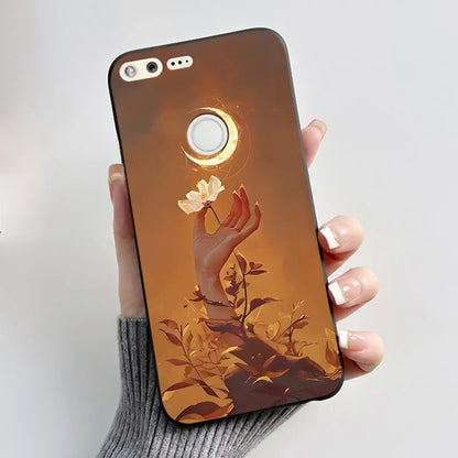 Case For Google Pixel 1 Soft Silicone Black Case For Google Pixel 1XL Elegant Style New Design Pattern Koi Dragon King Casing