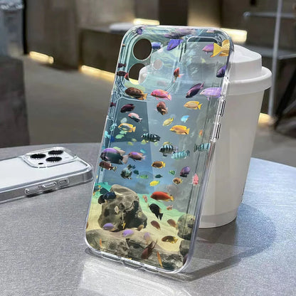 Ocean Animal Cute Phone Case For iPhone 11 Case iPhone 15 13 14 12 17 16 Pro Max 8 7 Plus XR XS SE Clear Protective Cover Funda