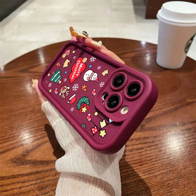 Case For Google Pixel 9 8 7 8A 7A Pro XL 9Pro 7Pro 8Pro 9ProXL Silicone Ins Cartoon Christmas New Year Gift New Design Hot Cover