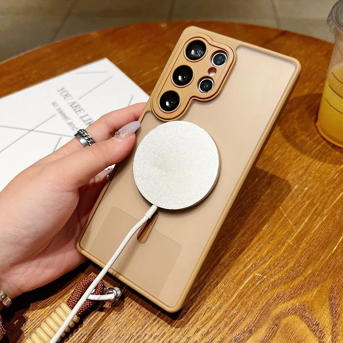 New Matte Translucent With Lanyard Shockproof Magnetic Cover for Samsung Galaxy S25 Edge S24 S23 Ultra Plus S24FE Magsafe Case