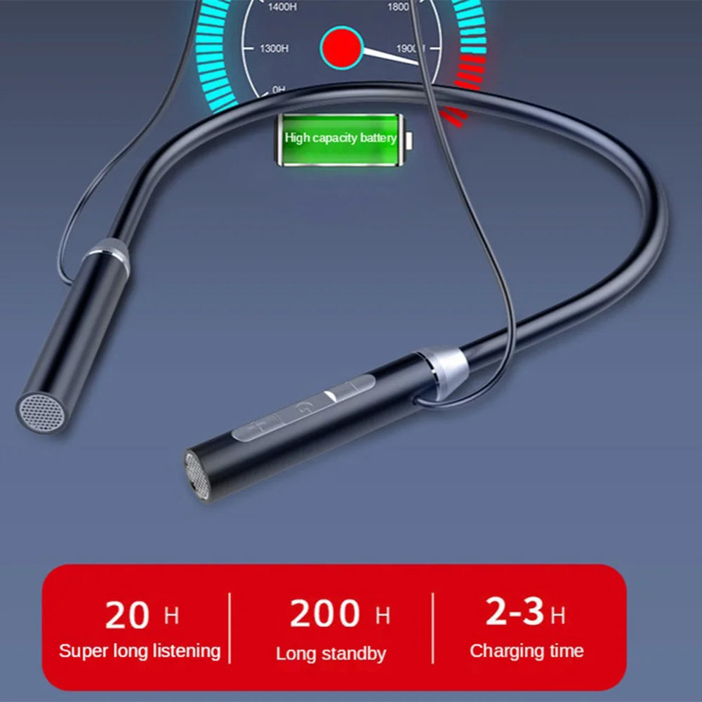 Wireless Hanging Neck Band Earphones Large Battery Bluetooth 5.1 Headset for Sports