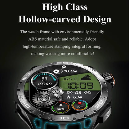 2026 New Outdoor Sports Smart Watch 1.43-inch AMOLED Bluetooth Call Heart Rate Monitoring AI Voice GPS Trajectory Smartwatches
