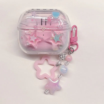 TPU Flower Earphone Case for Samsung Galaxy Buds 3 Pro for  Samsung Galaxy Bugs 3 Earphone Cover with Keychain