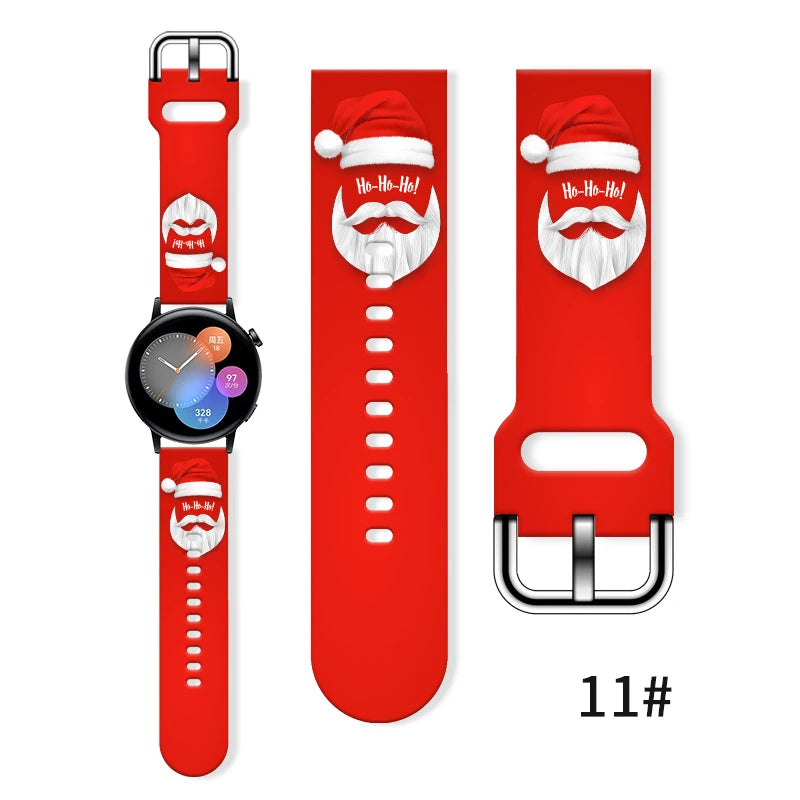 20mm Christmas 8 Strap for Samsung Galaxy Watch 7/6/5 40mm 44mm Band Replaceable Bracelet for Amazfit Balance 5Pro for Women