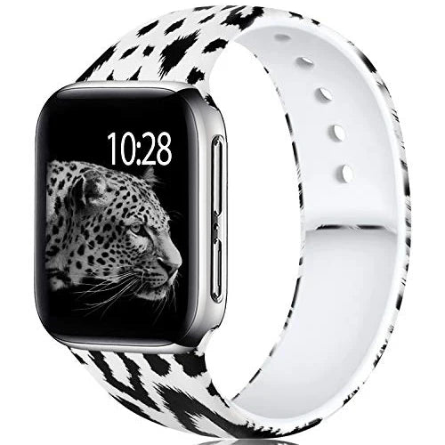 YAYUU Sport Band for Apple Watch Bands 40mm 41mm 44mm 45mm Floral Silicone Printed Pattern Straps for iWatch Series 7 6 5 4 3 SE