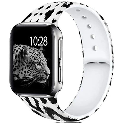 YAYUU Sport Band for Apple Watch Bands 40mm 41mm 44mm 45mm Floral Silicone Printed Pattern Straps for iWatch Series 7 6 5 4 3 SE