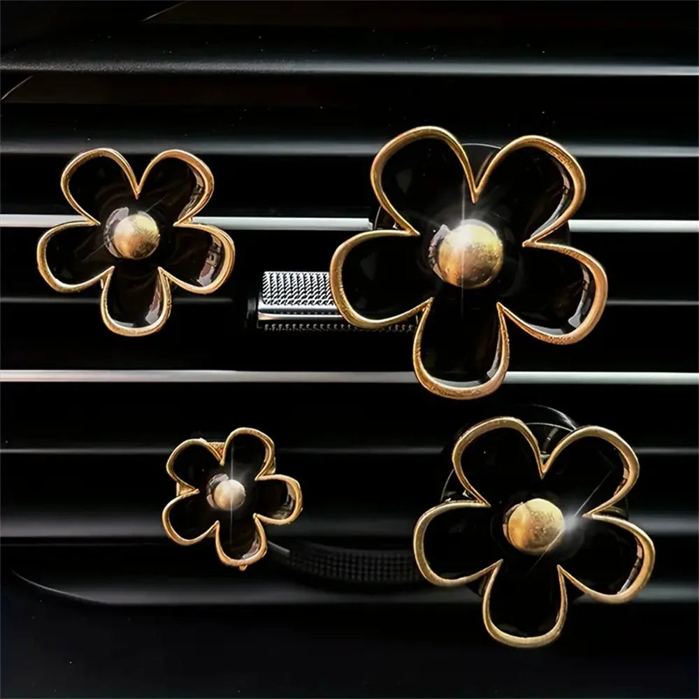 4-8pcs/set Small Car Air Outlet Perfume Decoration Clip Flower Daisy Design Car Interior Aromatherapy Fresheners Diffuser Access