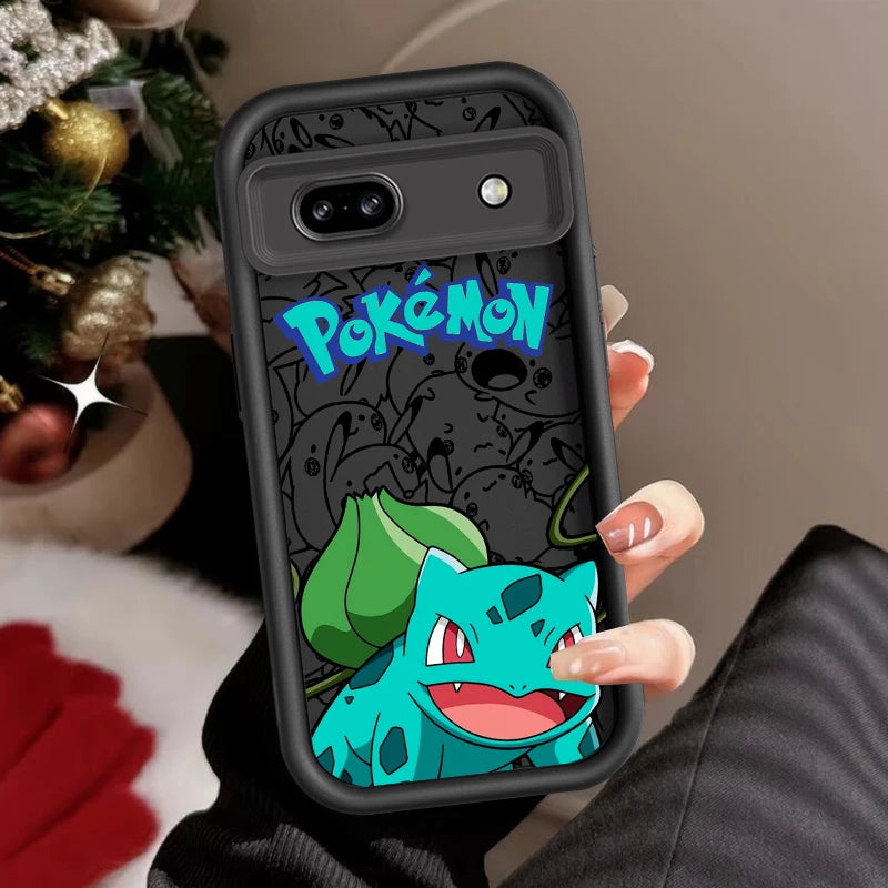 P-Pokemones Cute Anime For Google Pixel 9 8A 8 7 7A Pro XL 5G Eye Ladder Phone Case Soft TPU Shockproof Cover