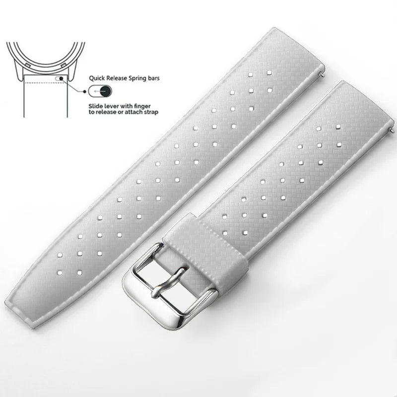 Tropical Silicone Watch Band Quick Release Watch Band 18mm 20mm 22mm Rubber Tropic Smart Watch Strap for Oris Seiko Citizen