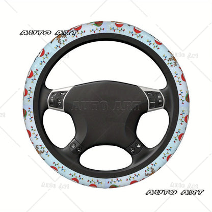 Christmas  Steering Wheel Cover Anti Slip Elasticity Car Accessories Steering Wheel Protector Universal 15 Inch for Women Man