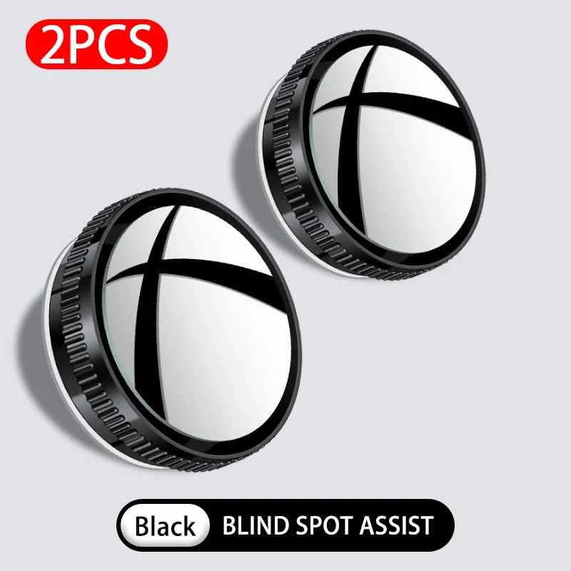 SEAMETAL Car Rearview Sucker Mirrors 360 Blind Spot Mirror Adjustable Round Frame Wide-angle Rearview Auxiliary Convex Mirror