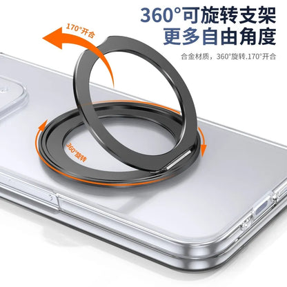 Cases For Google Pixel10Pro Fold Phone Case Magnetic Wireless Charger with A Rotating Bracket PC Material Transparent Full Cover
