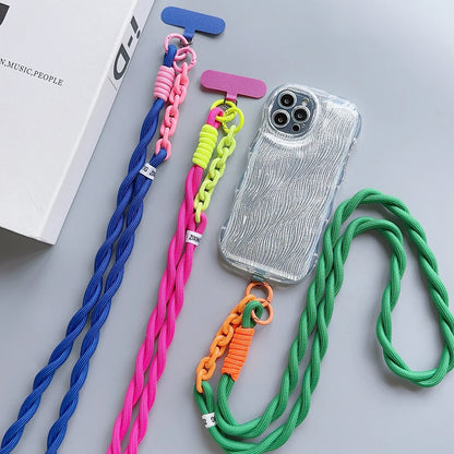 Cute and Durable Acrylic Crossbody Phone Lanyard with Diameter Adjustable Outdoor Universal Case, Anti-Lost Neck Cord, Wrist Strap, and Card Holder for Keys and ID