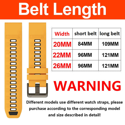 QuickFit 26mm 22mm 20mm Two Tone Silicone Strap for Garmin Fenix 7X 7 Pro 6X 6Pro 5X 5 Plus Bracelet for Fenix 8 51 47 43mm Band