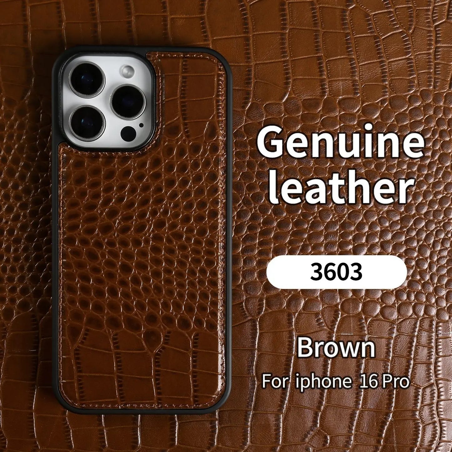 Premium Crocodile Pattern Genuine Leather Case For iPhone 16 Pro Max 15 14 13 12 11 XR Cowhide Back Cover Shell Protective Capa