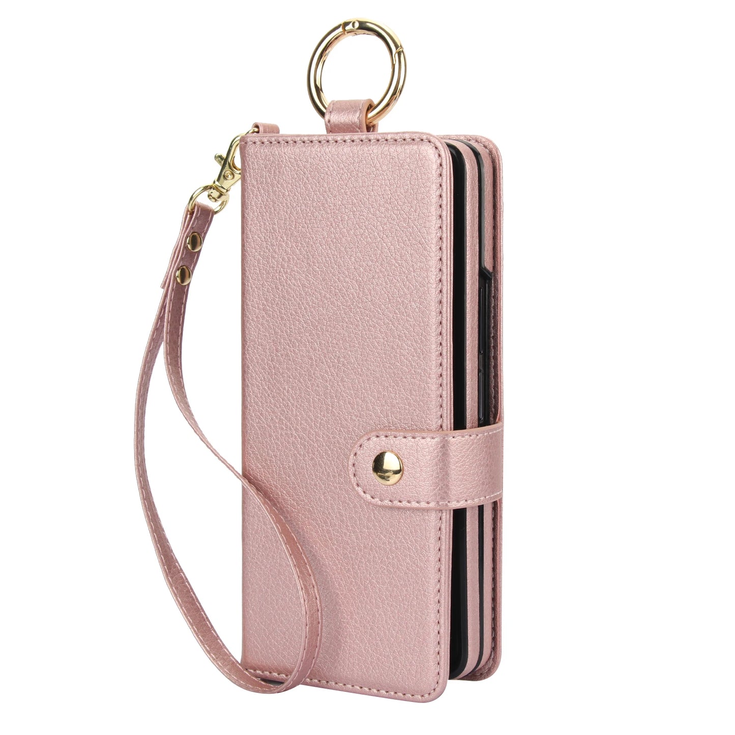 For Samsung Galaxy Z Fold 7 6 5 4 3 5G Crossbody Lanyard Leather Wallet Card Case Wrist Rope Flip Stand Cover With Pen slot