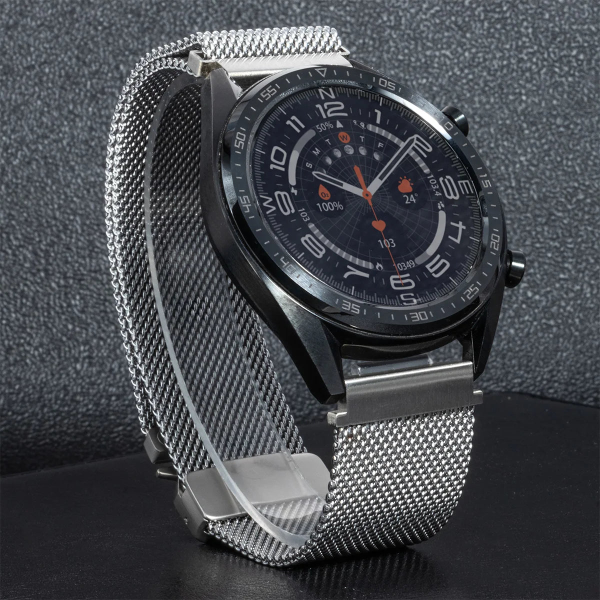 22mm Milanese Strap for Samsung Galaxy Watch 3 45 46mm for Xiaomi Redmi Watch 5 Active Metal Solo Loop Stainless Steel Wristband