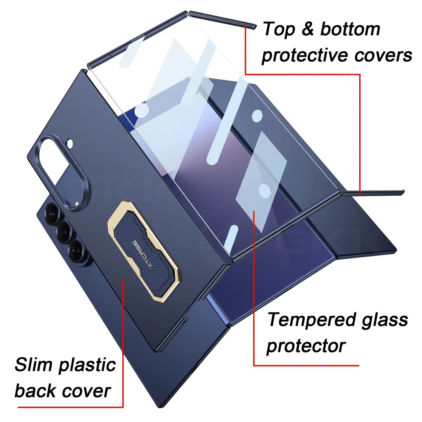 Ultra-thin Ring Holder Wrist Strap Case For Samsung Galaxy Z Trifold Outer Screen Glass Plastic Cover For Galaxy Z Trifold Case