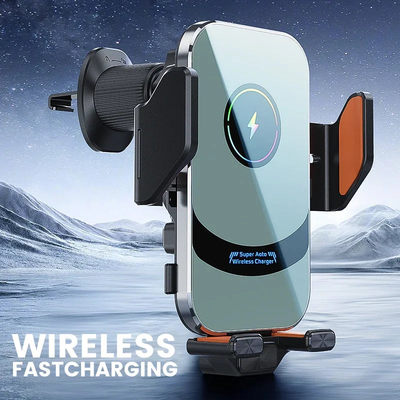 UYUXIO Auto Clamping Wireless Car Charger 66W Super Fast Charging  Air Vent Car Phone Holder for iPhone 16 15 14 Pro Max 13 12