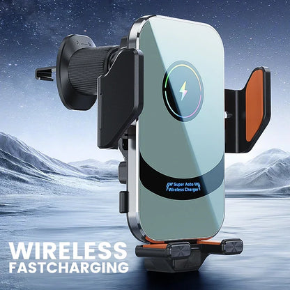 UYUXIO Auto Clamping Wireless Car Charger 66W Super Fast Charging  Air Vent Car Phone Holder for iPhone 16 15 14 Pro Max 13 12