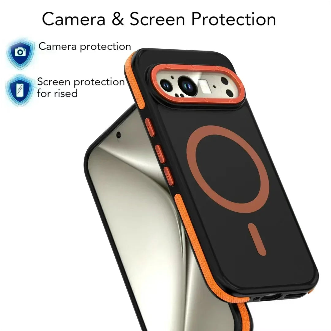 Luxury High Transparent Case For Google Pixel 9 Pro XL 5G Magsafe Magnetic Wireless Charging Shockproof Cover For Google Pixel 9