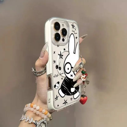 Doodle Cute Magnetic Black Lines Miffy Kawaii Retro Phone Case Apple 16 15 14 13 12 11 Pro Max Plus Huawei Mate and Pura