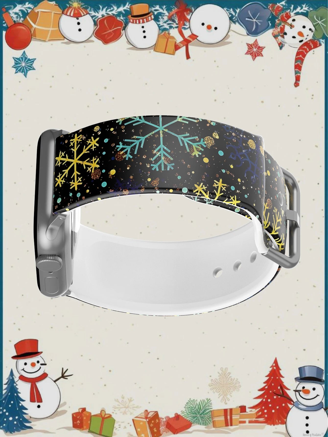 Christmas Golden Snowflakes For Apple Watch Band 45 mm 44 40 41 38 42mm Bracelet iWatch Series 7 6 3 se 8 9 10 11 Ultra 3 49 mm