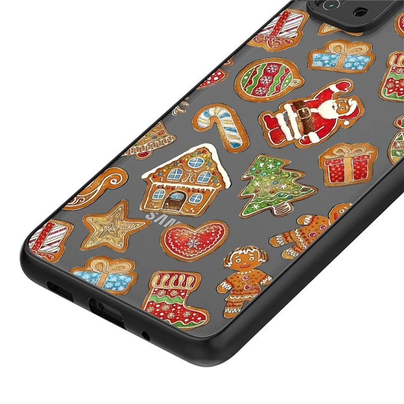 Back Phone Cover Case for Samsung Galaxy S23 Ultra S20 S21 S22 Plus S10 S9 S24 FE S25 Edge Cartoon Christmas Style Pattern