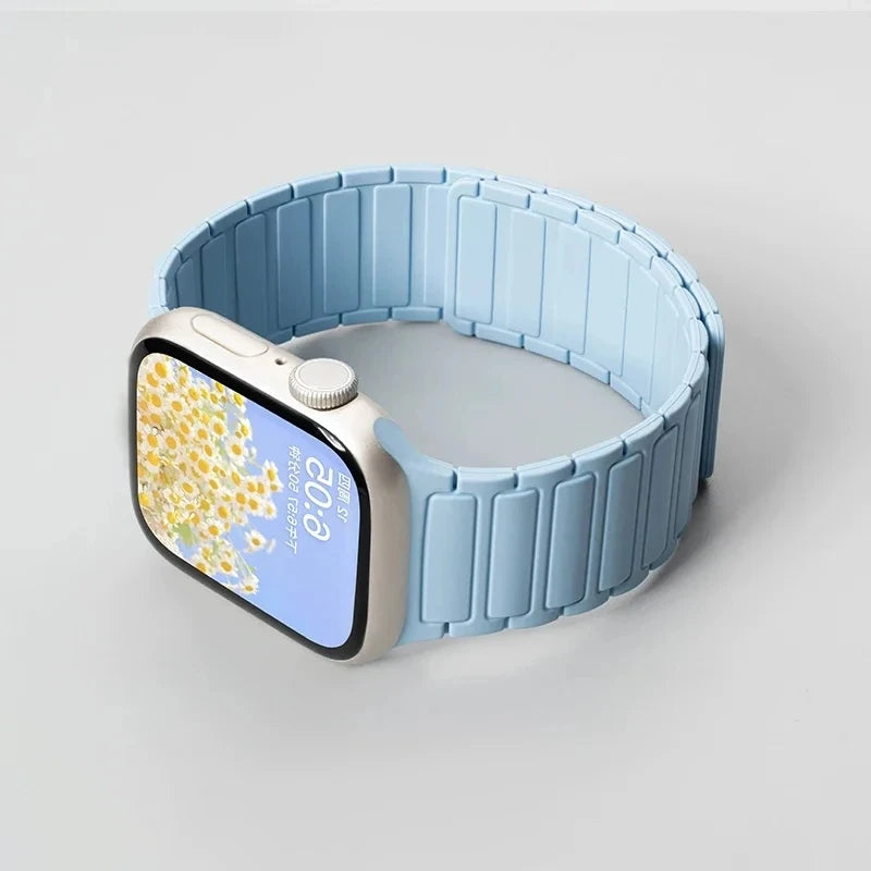 Silicone Strap for Apple Watch 46mm 42mm 49mm 45mm 41mm 44mm 40mm Magnetic Band for IWatch Ultra 2 Series 10 9 8 7 6 SE 5 4 3