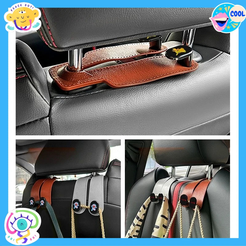 Car Seat Back Hook Suede Double-Headed Rear Storage Storage Small Hook Car Interior Decoration Supplies
