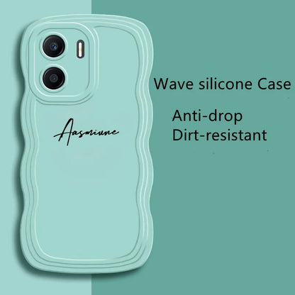 Personalized Customized Name Wave Case Case For Samsung S24 S23 S22 S21 Ultra Plus Back Cover - covers4phones