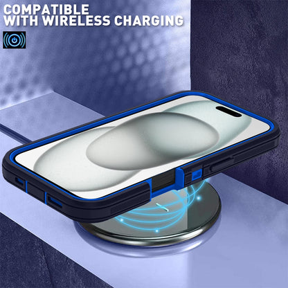 Shockproof Armor Defender Phone Case For iPhone 17 16 Pro Max 13 12 Mini 15 14 Plus 16E 17 Air Hard PC+TPU Stand Protector Cover